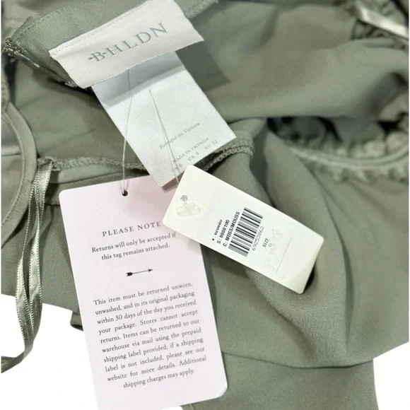 BHLDN Jennings Satin Charmeuse Gown, Moss, 0 (US) - Picture 8 of 9